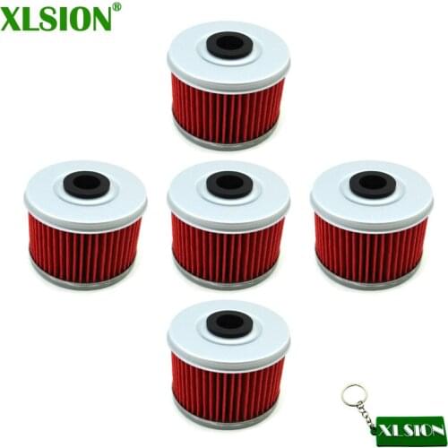 XLSION 5pcs Oil Fuel Filters For Honda ATC CB 250 TRX 300 350 500 CB 400 VT125 CBF250 XL 125 VT125C TRX400FW TRX250