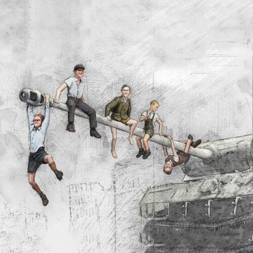 1/35 Scale Unpainted Resin Figure of war 5 figures collection figure