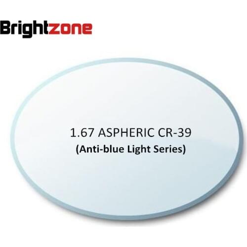 1.67 Index Aspheric Anti-blue Light Computer Radiation UV Protection HC AR CR-39 Resin Glasses Point Diopter Prescription Lenses