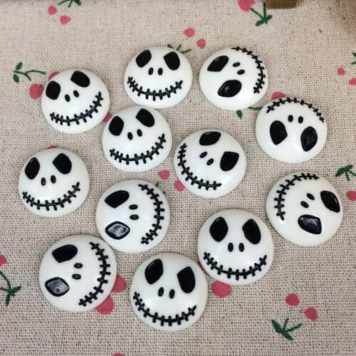 10Pieces Flat Back Resin Cabochon Skeleton For Halloween DIY Flatback Embellishment Accessories Scrapbooking Crafts:23mm