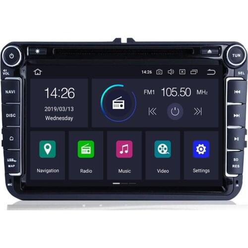 1024*600 Car Multimedia Player 2 Din Android10 For Volkswagen/Passat/POLO/GOLF/CC/Skoda/Octavia/Leon Auto DVD Radio GPS