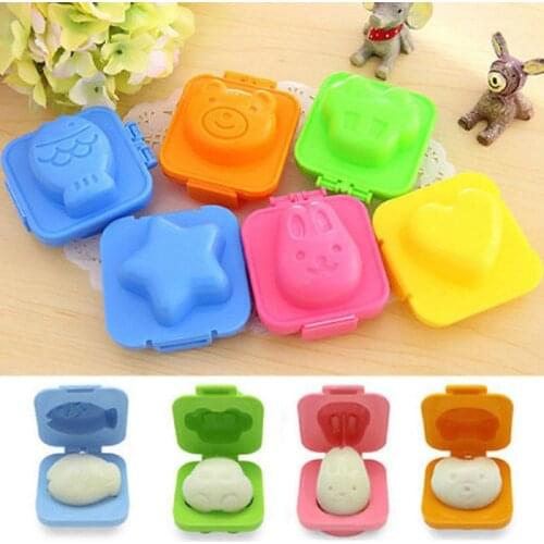 6Pcs/lot Boiled Egg Mold Sushi Mold Cute Cartoon Egg Rings Mould Decorating Egg Tools Rice Roll Mold Kitchen Tools