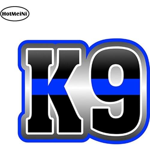 HotMeiNi 13x10cm Car Styling Thin Blue Line K9 Support Dog Decal Waterproof Car Sticker Bumper Doors And Windows Accessories