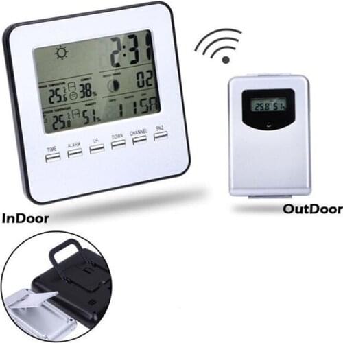 TS-A92 Digital LCD Display Thermometer Hygrometer Indoor Outdoor Wireless Temperature Humidity Show Date Clock Weather Station
