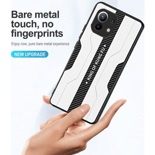 Carbon Fiber Texture Luxury Matte Leather Case For Xiaomi Mi 11i 11 i 6.67" 2021 M2012K11G TPU Soft Edge Phone Protectors Cover