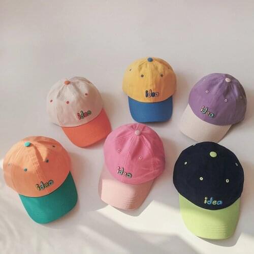 New Lovely Letter Embroidery Baby Hats Spring Summer Kids Boys Girls Baseball Hats Cotton Peaked Cap Autumn Outdoor Sun Hats