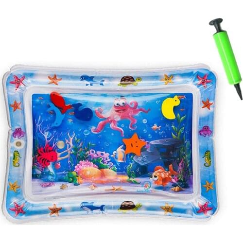 Infants Summer Beach Water Mat Toddler with Pump Fun Play Toys for Motor Skills Necessary Baby Inflatable Water Play Gadgets