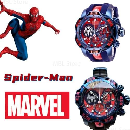 Disney Marvel Spider-Man electronic watch Man boy Fashion cool Pointer Watch Large dial Steampunk style Boyfriend birthday gift