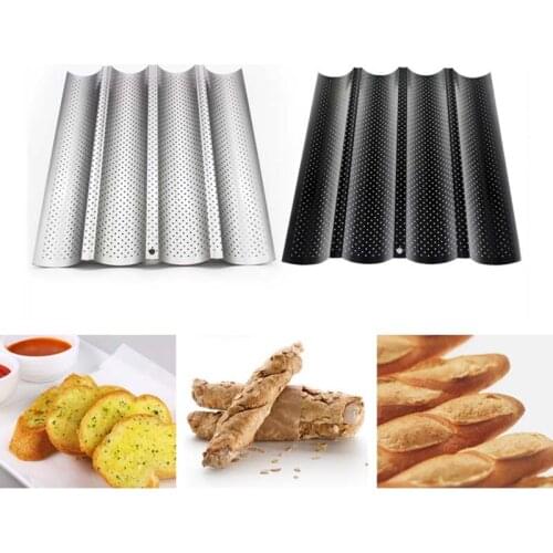 French Bread Mold For Baking Bread Wave Baking Tray Practical Cake Pan Baguette Mold 2/3/4 Groove Waves Bread Baking Tool