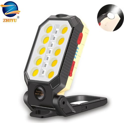 Usb Rechargeable Work Light Built-in Battery Flashlight Power Display Torch Charging Treasure Camping Headlight Strong Lighting