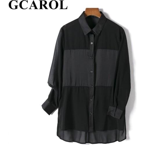 Женские черные рубашки GCAROL China At AliExpress