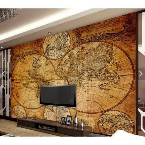 Custom retro wallpaper. Retro navigation map 3D wallpaper murals for the living room TV backdrop wallpaper PVC papel de parede