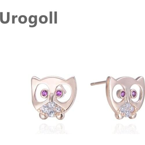 Cute Earring New 925 Sterling Silver Jewelry Earrings Women Girl Owl Shape Silver Stud Earrings For Party Office Lady Dress Up