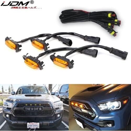 IJDM Raptor-style grille light LED grill mount assemblies For 2016-up Toyota Tacoma w/TRD Pro Grill ONLY, Front Grille Lighting