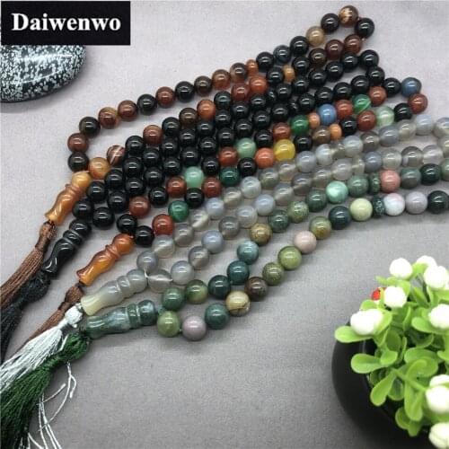 Natural Colorful Black Gray Dreamily India Agate Beads Diy Muslim Rosary