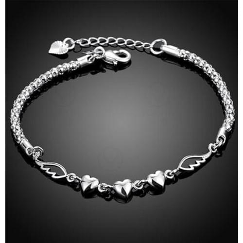 Wholesale lady Charms Chain Beautiful bracelet silver cute fashion for women Wedding nice bracelet jewelry , h365