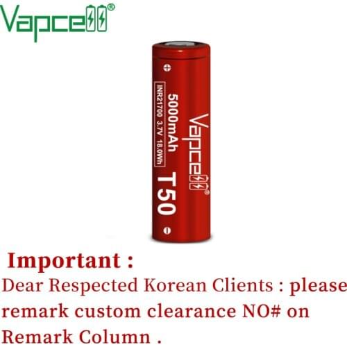 Vapcell original INR 21700 T50 5000mah 20A 3.7V Li ion battery high capacity rechargeable batteries for Power tools flashlight