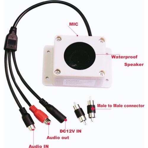 Outdoor Microphone Speaker In 1 Device for Security Camera Waterproof for IP Camera Audio Recording 2 Way Radio Interphone