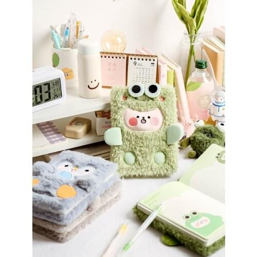 Plush Color Page Hardcover Cute Voice Penguin Frog Plush Student Diary Girl Creative Book Student Notebook Korean Stationery