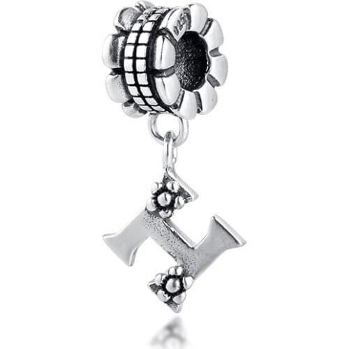 Fits for Pandora Charms Bracelets 100% 925 Sterling-Silver-Jewelry Character H Beads Free Shipping