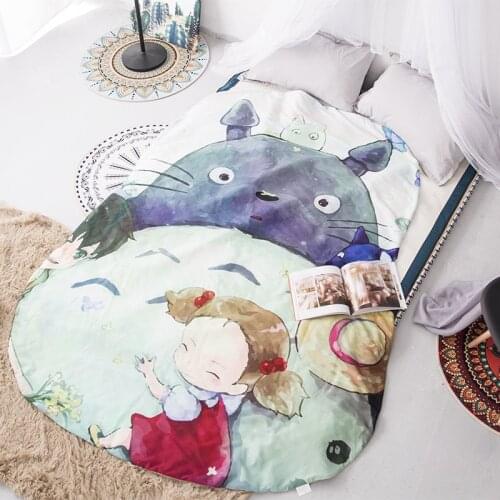 Japanese style Anime 3D One Piece Totoro girl dog cat Bedding Twin Queen King Size irregular cartoon fashion summer thin quilts