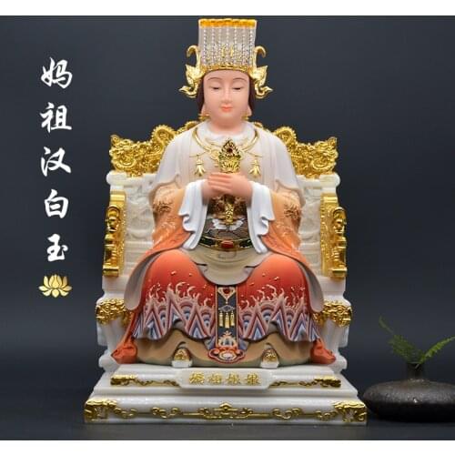 Wholesale figure gilding Goddess Matsu MAZU Guan yin God Southeast Asia HOME protection Propitious Prosperity FENG SHUI statue