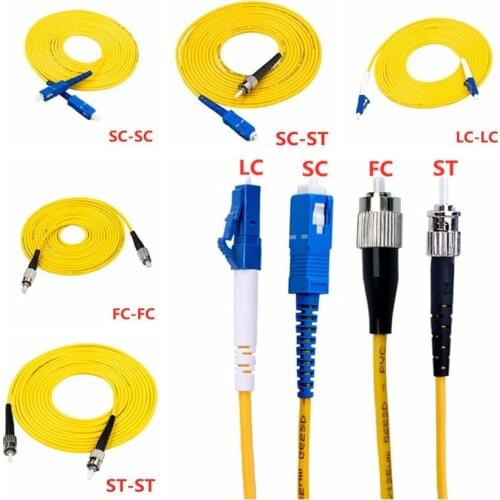 SC to SC LC to LC ST to ST FC to FC Fiber Patch Cord Jumper Cable SM Simplex Single Mode Optic for Network 3m 5m 10m 20m 30m 50m
