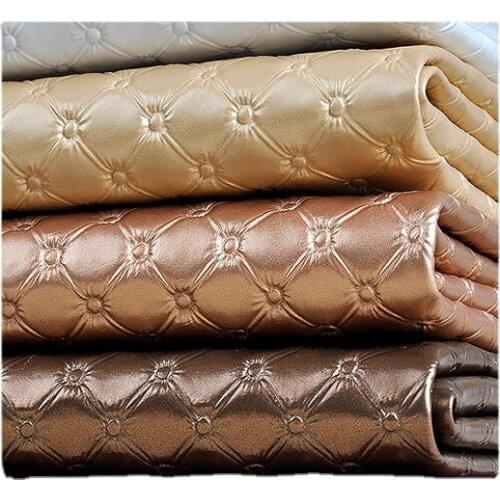 Width 54'' Simple Fashion PVC Artificial Leather Fabric By The Yard For Hard Bag Bedside Background Wall Sofa Table Material