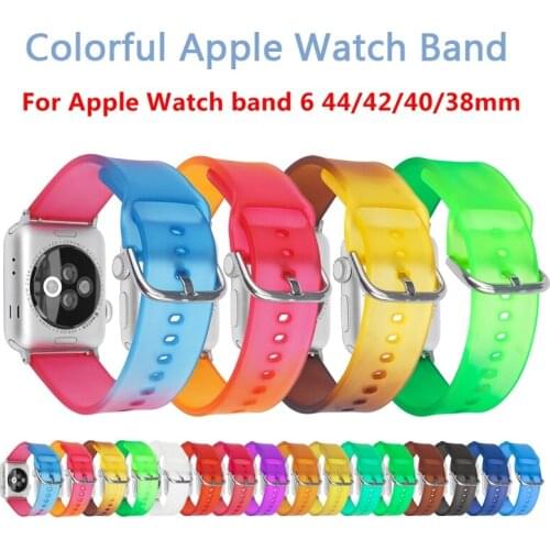 Silicone Strap For Apple Watch band 6 44mm 42mm 40mm 38mm Smart rubber watchband bracelet iWatch band for Series 6 SE 5 4 3 2 se