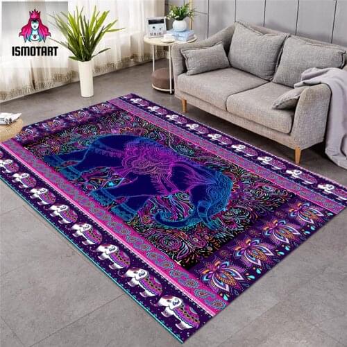 Elephant by Ismot Esha Large Carpets Hippie Living Room Floor Mat Paisley Psychedelic Center Rug 122x183cm Flower Boho Alfombra