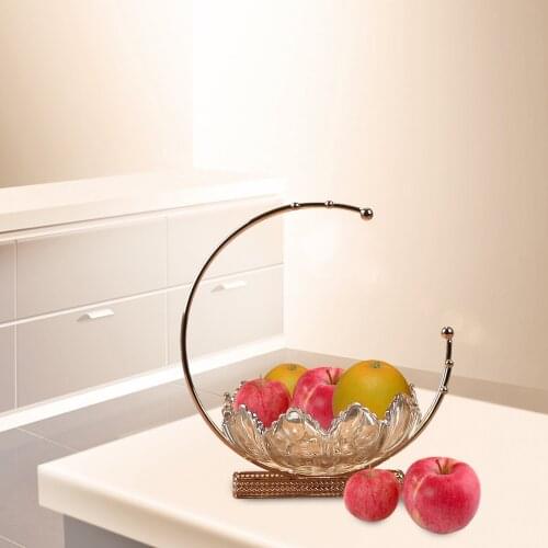Glass Fruit Bowl with Metal Stand Fruit Bowl Serving Dessert Appetizer Cake Candy Chip Dish