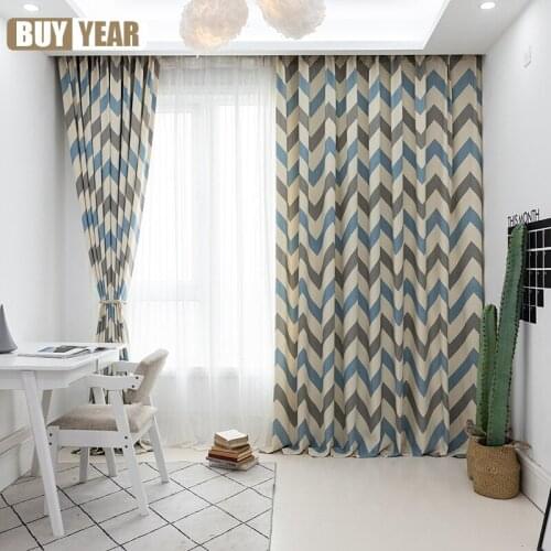 Modern and Simple Curtains for Living Room New Polyester-cotton Printed Fabric Curtains Fabric Curtains for Bedroom
