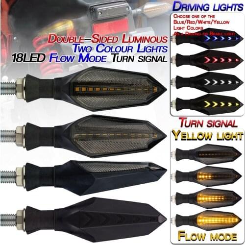 Universal Motorcycle LED Turn Signal Lights Double-sided Front Rear Indicator Indicator Lamp Amber Flowing Daytime Running Light