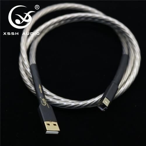 A-B type ODIN USB cables XSSH Audio DIY Copper Silver OFC pure copper conductor USB A to USB B Audio cable Cord Wire