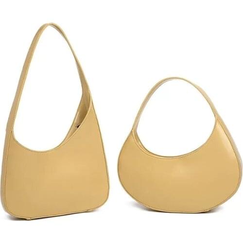 High Quality Leather Armpit Baguette Bags for Women 2021 New Candy Color Luxury Designer Handbag Large Capacity Shoulder Bag