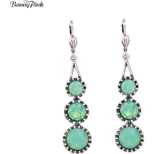 Vintage Alloy Pendant Clip Earrings For Women Chunky Geo Glass Statement Earrings Fashion Jewelry Pendientes Bijoux Femme