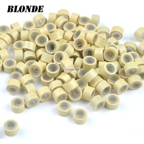 1000pcs Blonde 50*30*30mm Micro Silicone Ring Bead For Hair Extension alicate alargador styling tools
