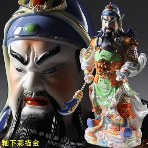 16 inch 19 inch underglaze painted ceramic painting like entrance Jinguan public wealth opened white porcelain porcelain gifts