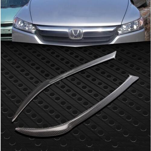 FUWAYDA 2pcs High Quality Real Carbon Fiber decoration Headlights Eyebrows Eyelids cover for Honda Stream 2008-2010