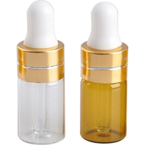 3ml Mini Empty Glass Dropper Bottle for Essential Oil Eye Drop Travel Sub-bottle