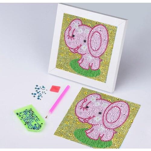 5D DIY Children Diamond Painting Cartoon Elephant Special Shaped Diamond Embroidery Picture Rhinestone Children Gift No Frame