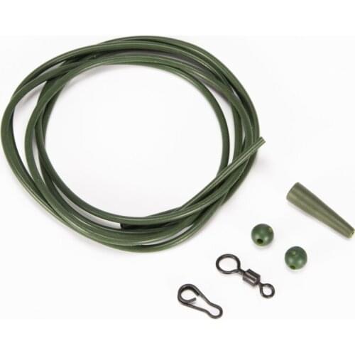 6Pcs/Set Carp Fishing Accessories Helicopter Rig Tubing Sleeves Tail Rubber Chod Rig Bead Swivel Clips Kit New