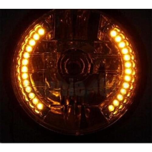 7 Universal Motorcycle Headlight Led Turn Signal Light Black Mounting