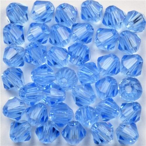 Light Blue Crystal Bicone Beads 100PCS/LOT 4mm Czech Loose Crystal Beads/Faceted Glass Beads for DIY Jewelry Necklace Bracelet