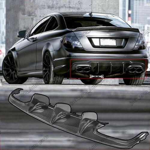 FIT FOR 2008 2009 2010 2011 BENZ C63 AMG BIG FIN REAL CARBON FIBER REAR BUMPER DIFFUSER