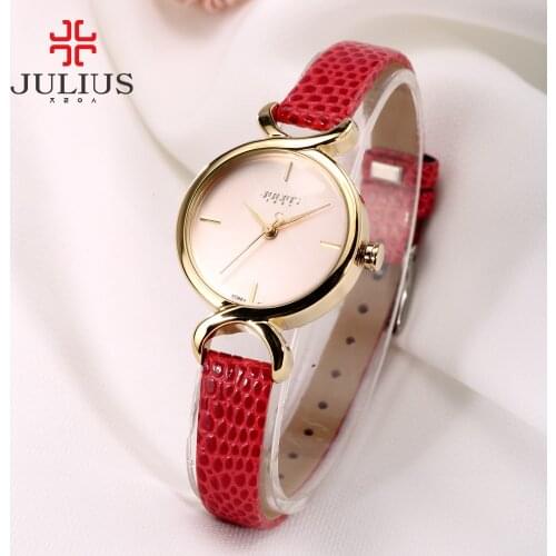 Women Julius Crocodile Leather Fashion Watch 5 Colors Quartz Ladies Dress Watches Female Clock Analog Quartz Japan Hour JA-694