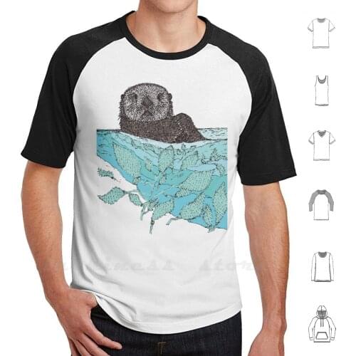 Sea Otter Sketch Color T Shirt 6xl Cotton Cool Tee Sea Otter Sea Otters Animal Animals Nature Maritime Marine Marine Life Ocean