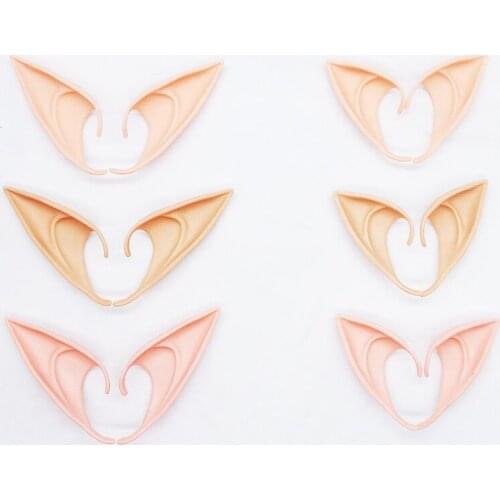 Halloween Latex Elf Ears High Simulation Soft Harmless False Ears Props Fairy Angel Dress Up Hook Christmas Decor