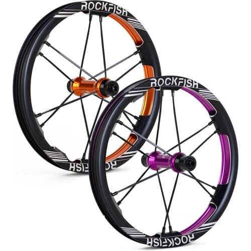 Rockfish R6 12 inches Double Wall Balance Kids Push Bike Wheel 84 90 95mm CNC Child Bicycle Wheelsets