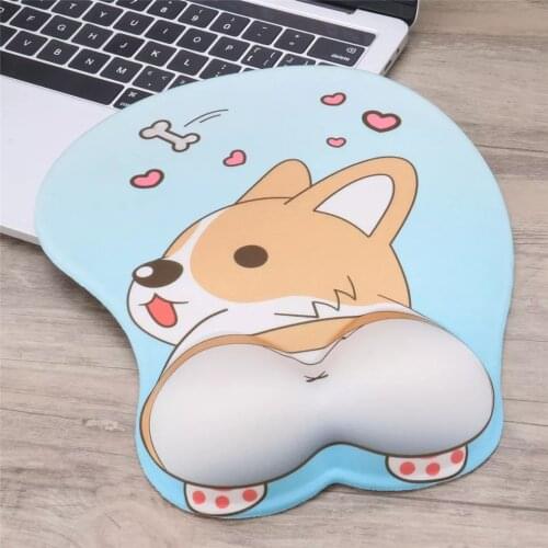 Lovely Corgi Non Slip Silica Gel Wrist Rest Mouse Pad Wrist Support Computer Ergonomic Mouse Mat Comfortable